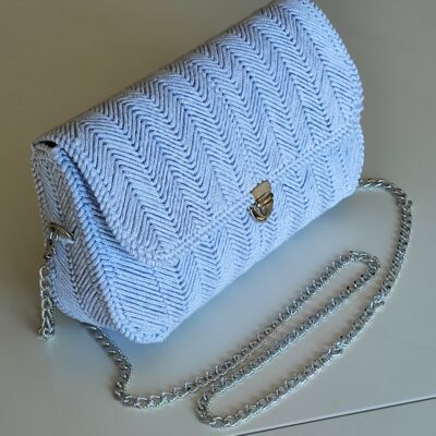 Pochette bianca lurex